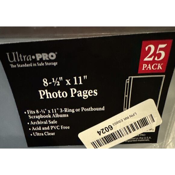 Photo Pages 3 Ring/Postbound Scrapbook Albums 8.5” X 11” Set Of 50 Ultra Clear - Picture 2 of 3